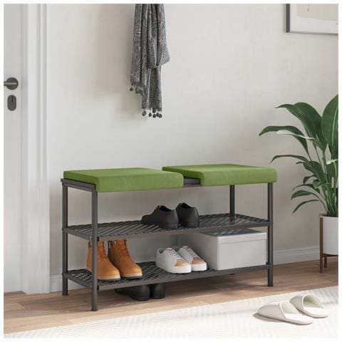 Cuscino per panchina 2 pz Velluto Verde chiaro Profondità 35 cm - Foto 2