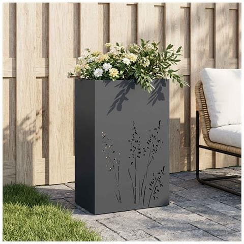Vaso da giardino Antracite 50 x 30 x 75 cm - Foto 2