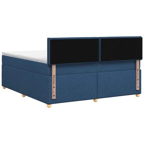 Letto box spring con materasso Blu 140 x 190 cm Tessuto - Foto 9