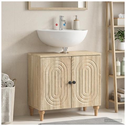 Armadio per Lavabo da Bagno ALKMAAR Rovere Sonoma - Foto 2