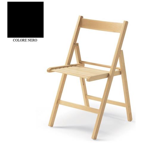 Sedia Pieghevole In Faggio Di Alta Qualita Colore Nero 43x48xh. 79 Cm - Foto 2