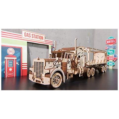 Puzzle in Legno 3D - Rimorchio per Camion Heavy Boy VM-03 Kit di Costruzione - 138 Pezzi - Foto 8