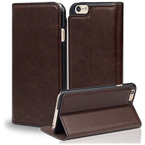 Custodia Compatibile Con Apple Iphone 6 / Iphone 6s In Marrone Antico - Coperchio Protettivo Con Chiusura Magnetica Invisibile E Funzione Stand - Foto 1