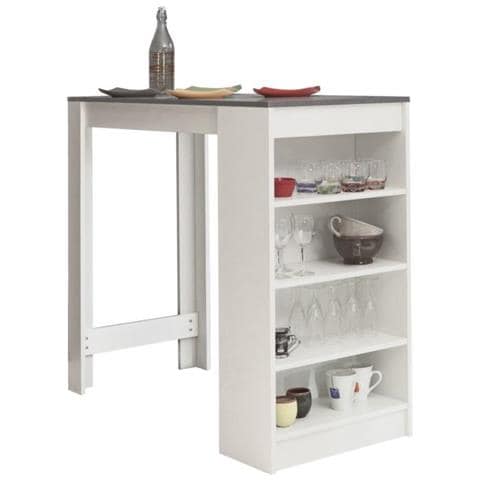 Simbiosi Ramsay Tavolo Bar Bianco (mat / Cemento), 115 X 50 X 102,7 Centimetri - Foto 8