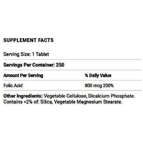 Acido Folico 800 Mcg 250 Compresse Puritans Pride - Foto 2