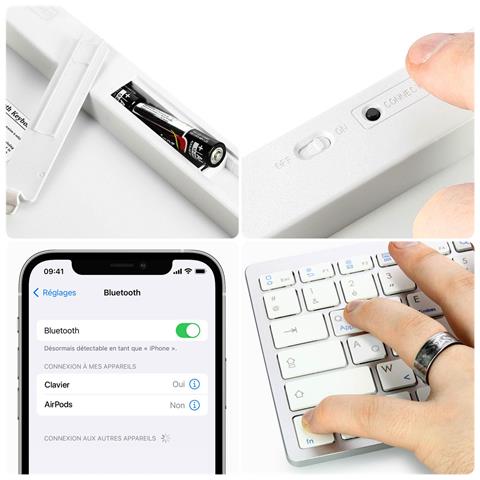 Tastiera Bluetooth Azerty (standard Francese) Meccanismo A Forbice - Foto 12
