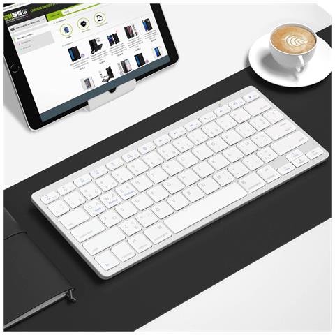 Tastiera Bluetooth Azerty (standard Francese) Meccanismo A Forbice Bianca - Foto 11