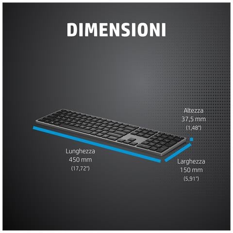 Tastiera Wireless 3Z726AA#ABB  (Layout QWERTY) Colore Nero - Foto 2