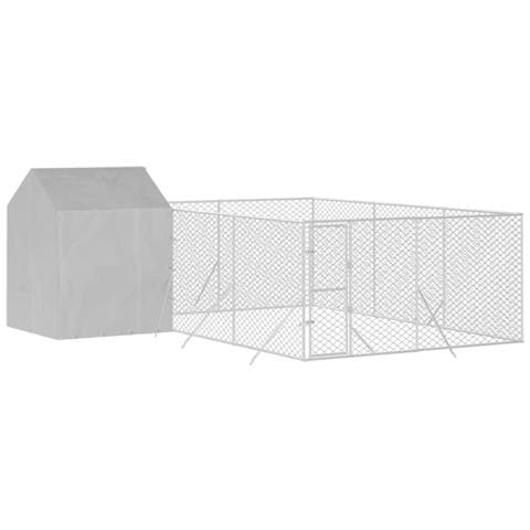 Cuccia Cani Da Esterno Tetto Argento 6x6x2,5 M Acciaio Zincato - Foto 2