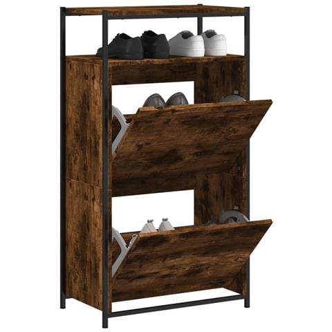 VidaXL Scarpiera Rovere Fumo 80x39x178 cm in Legno Multistrato | Leroy Merlin