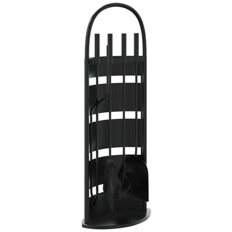 Set Attrezzi Per Caminetto 5 Pz 23x15x66 Cm In Acciaio - Foto 2