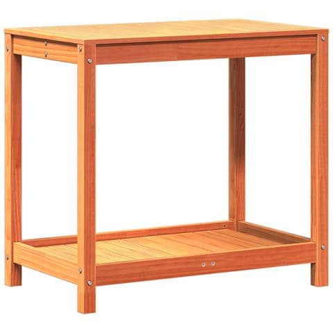 Tavolo Invasatura Ripiano Marrone Cera 82,5x50x75 Massello Pino - Foto 2