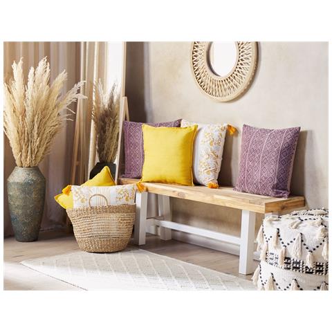 Cuscino Decorativo Silybum Cotone 45 X 45 Cm Geometrico Stampa A Blocchi Rosa - Foto 1