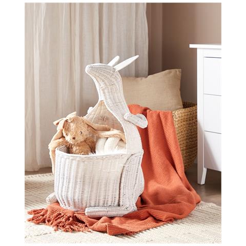 Cestino Per Bambini Canguro Kapiti Rattan Bianco - Foto 8