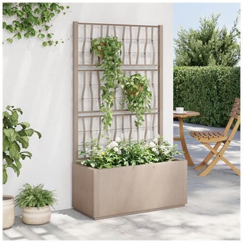 Fioriera Giardino Con Traliccio Marrone Chiaro 80x36x140 Cm Pp - Foto 1