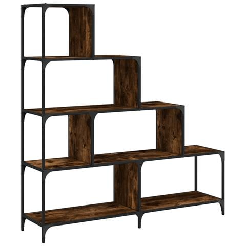 Libreria 4 Gradini Rovere Fumo 139x33,5x149cm Legno Multistrato - Foto 2