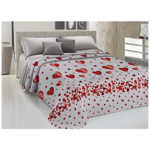 Copriletto Piquet Primavera Estate 100% Cotone Disegno Mongolfiera Piazza E Mezza Rosso - Foto 1