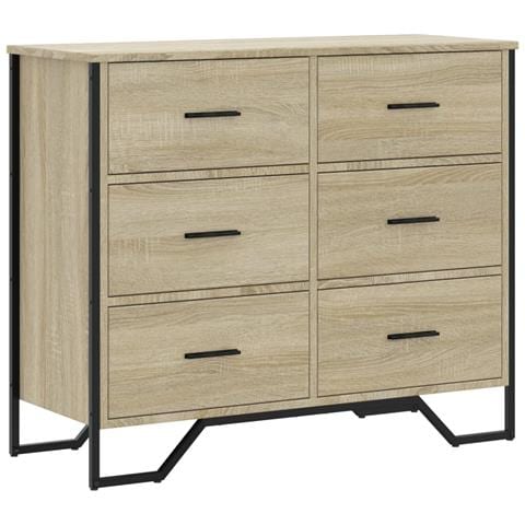 Cassettiera Rovere Sonoma 91x35,5x74,5 Cm In Truciolato - Foto 1