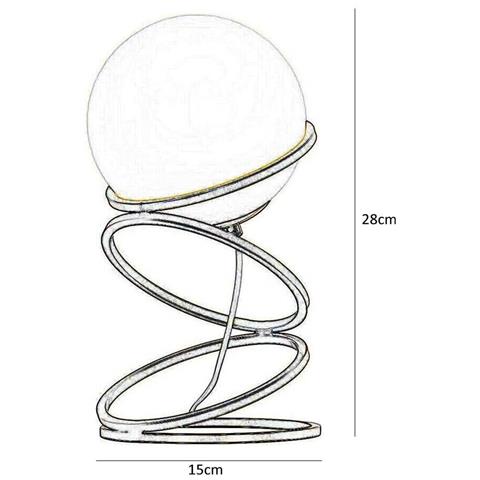 Lampada Da Tavolo Sfera Vetro 4 Anelli In Metallo Bronzo Lume Moderno G9 D31 - Foto 6