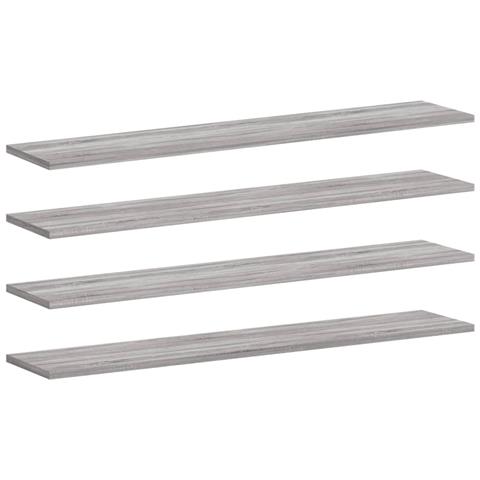 Mensole Parete 4pz Grigio Sonoma 100x20x1,5cm Legno Multistrato - Foto 2