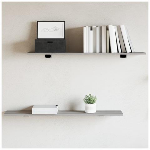 Mensole Parete 4pz Grigio Sonoma 100x20x1,5cm Legno Multistrato - Foto 1