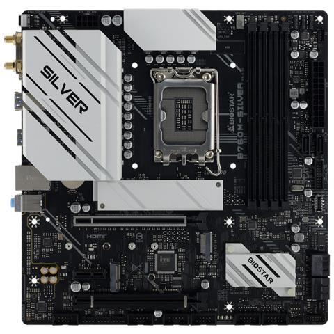 Biostar B760M-SILVER scheda madre Intel B760 LGA 1700 micro ATX - Foto 1