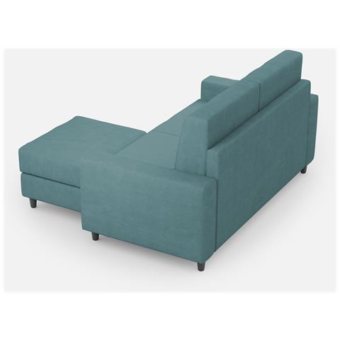 Divano Sakar 2 Posti Medio (due Sedute Da 70cm) + Pouf Misure Esterne L. 168 P. 145 Colore Petrolio - Foto 5