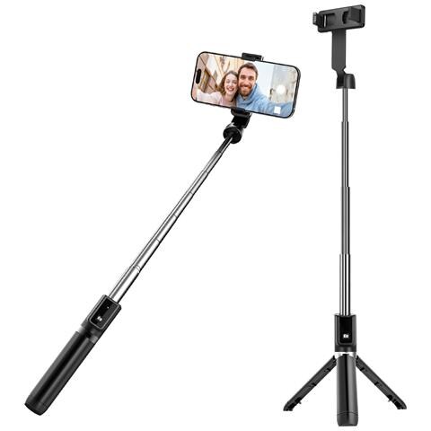 Palo Per Selfie Bluetooth Con Telecomando E Treppiede Originale, Nero - Foto 5