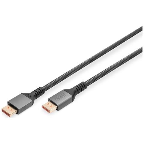 Cavo di collegamento 16K DisplayPort versione 2.1, 1m, 80G, nero - Foto 1