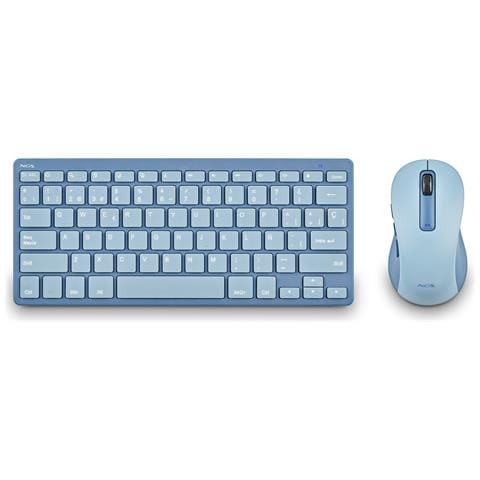 FANTASY (QUERTY, ES) tastiera Mouse incluso Universale RF senza fili + Bluetooth QWERTY Spagnolo Blu - Foto 1