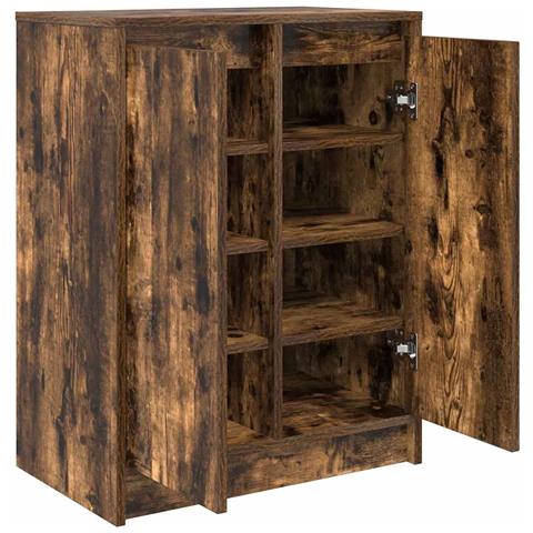 Scarpiera Rovere Fumo 57x34x76 cm in Legno Multistrato - Foto 2