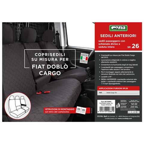 Coprisedili Per Furgoni Tg. Sp26 Tess. Cotone Trapuntato Antracite - Foto 3