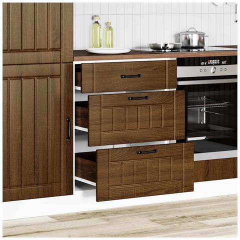 Base Da Cucina Lucca Rovere Marrone In Legno Multistrato - Foto 3