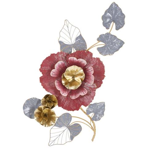Decorazione In Metallo 3d Fiori 10 - Multicolore - Metallo - 61,6x9,5x111,8 Cm - Foto 1
