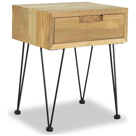 Comodino 40x30x50 Cm In Legno Massello Di Teak - Foto 2