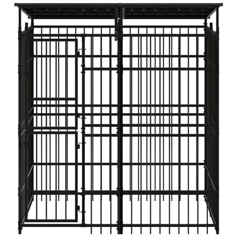 Gabbia per Cani da Esterno con Tetto in Acciaio 3,69 m² - Foto 2