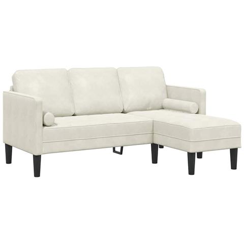 Divano angolare Crema 173x131x67 cm Velveteen - Foto 1
