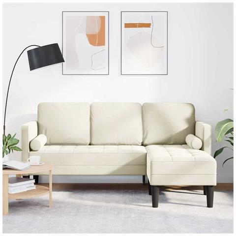 Divano angolare Crema 173x131x67 cm Velveteen - Foto 2