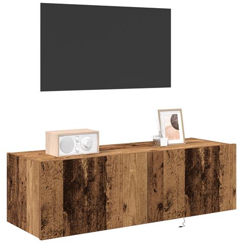 Mobile da TV  con luci LED in legno vecchio 100x35x31 cm - Foto 2