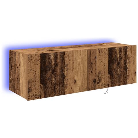 Mobile da TV  con luci LED in legno vecchio 100x35x31 cm - Foto 1