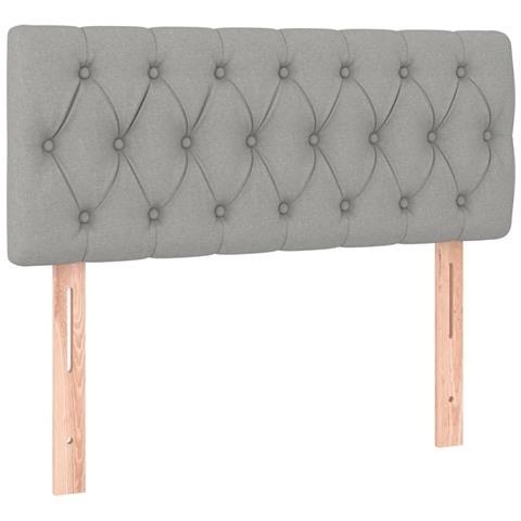 Letto a Molle Materasso e LED Grigio Chiaro 120x190 cm Tessuto - Foto 9