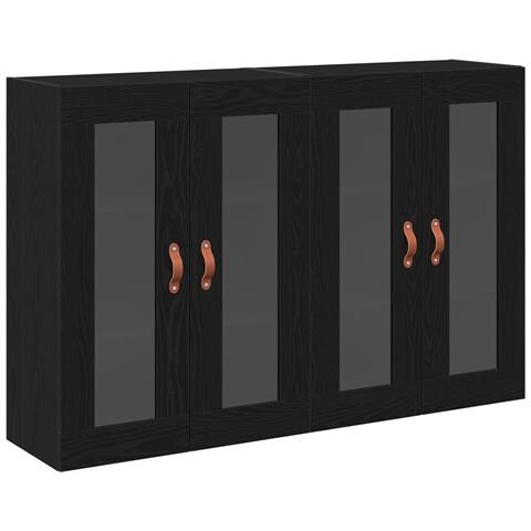 Armadi a muro 2 pezzi Rovere nero 69,5x34x90 cm Legno ingegnerizzato - Foto 1