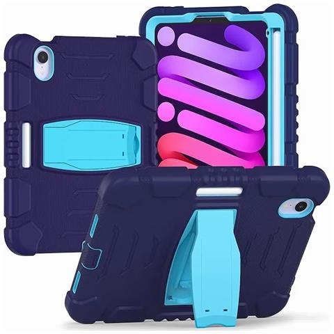 Custodia Per Ipad Mini 6 8.3” Con Supporto E Alloggiamento Per Stilo Blu Navy - Foto 1