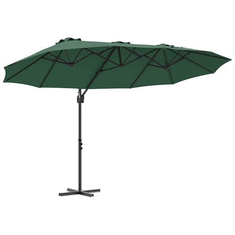 Ombrellone a braccio da giardino Verde 372 x 198 x 243 cm - Foto 1