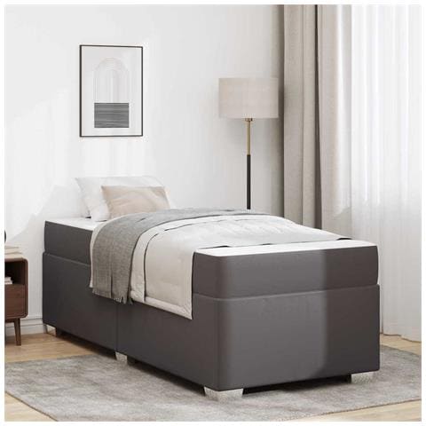 Struttura del letto Grigio 80 x 200 cm Pelle sintetica - Foto 2