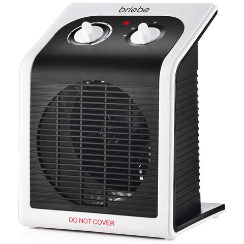 Briebe Ht1182 Termoventilatore, Stufetta Elettrica Da Bagno Con Termostato, Ventilatore 2000w Nero - Foto 1