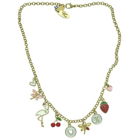 Collana Multi-ciondolo In Colori Alla Moda, Realizzata In Ottone Placcato Oro - Foto 1