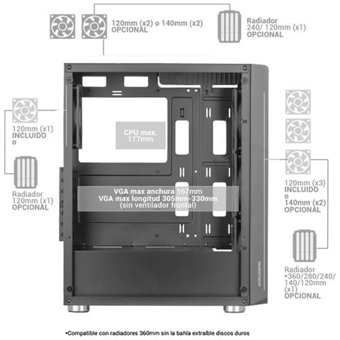 MCFW computer case Midi Tower Bianco - Foto 2