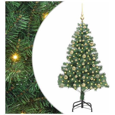 Albero di Natale con 150 LED con supporto Verde 150 cm PVC - Foto 1