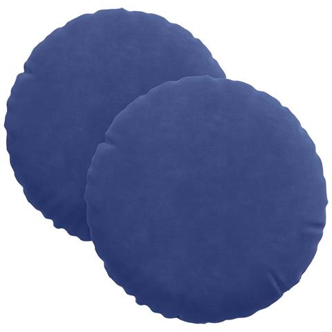 Cuscini per Seduta 2 pcs Blu Polizia Ø 40 x 13 cm Velluto - Foto 1